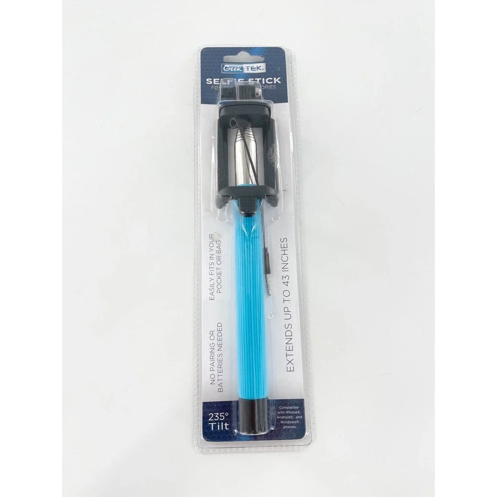 Geek Tek Selfie Stick extends 43 inches Black NIB Phone Accessories‎ Pics